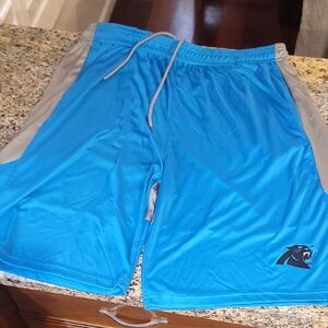 NFL Fanatics Carolina Panthers Men's Athletic Shorts in Blue and Gray